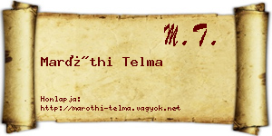 Maróthi Telma névjegykártya
